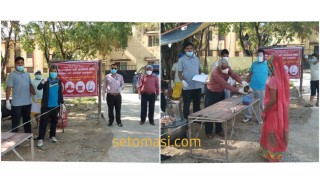 कोभिड बिरामीलाई निःशुल्क बेसार-ज्वानो पानी, चिया र अण्डा वितरण गर्दै माओवादी केन्द्र