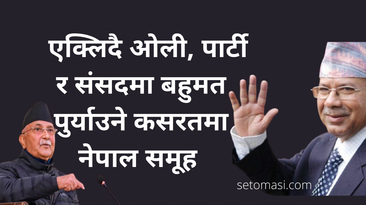 एक्लिदै ओली, पार्टी र संसदमा बहुमत पुर्याउने कसरतमा नेपाल समूह 