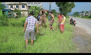 चाडपर्व नजिकिए सङ्गै गाउँटोल सरसफाइ अभियानमा जुटे युवा 