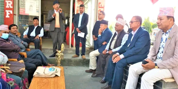 पोखराको नयाँ बजारमा क्षेत्र नं. २  गठबन्धनको निर्वाचन सम्पर्क कार्यालय उद्घाटन 