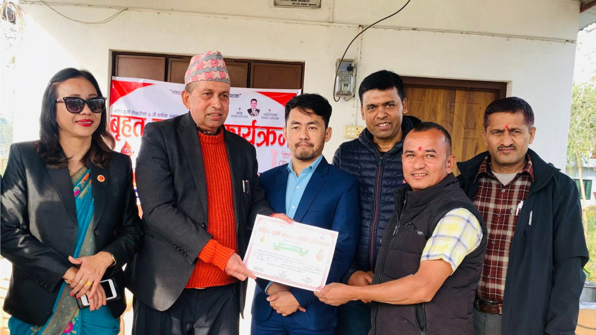 पल्लवी साकोसद्वारा आयोजित रक्तदान कार्यक्रममा १११ युनिट रगत संकलन