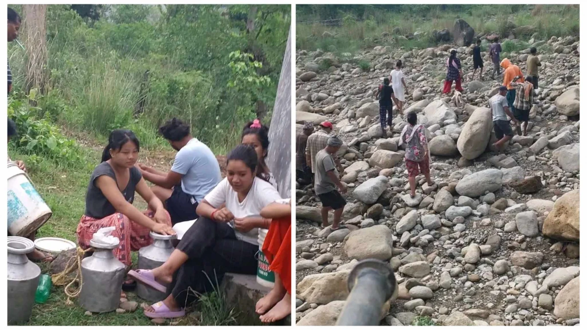 देवदहमा खानेपानी अभाव, ६४ घरपरिवार खोलाको पानी पिउन बाध्य