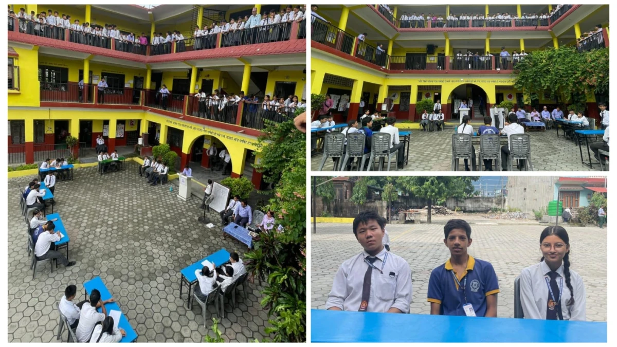 बालदिवसमा विद्यार्थीले गरे डस्टबिन वितरण