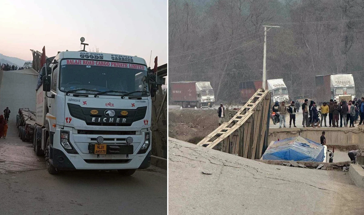 पुल भाँचिएर रोकिएका सवारी साधन वैकल्पिक मार्गबाट सञ्चालन