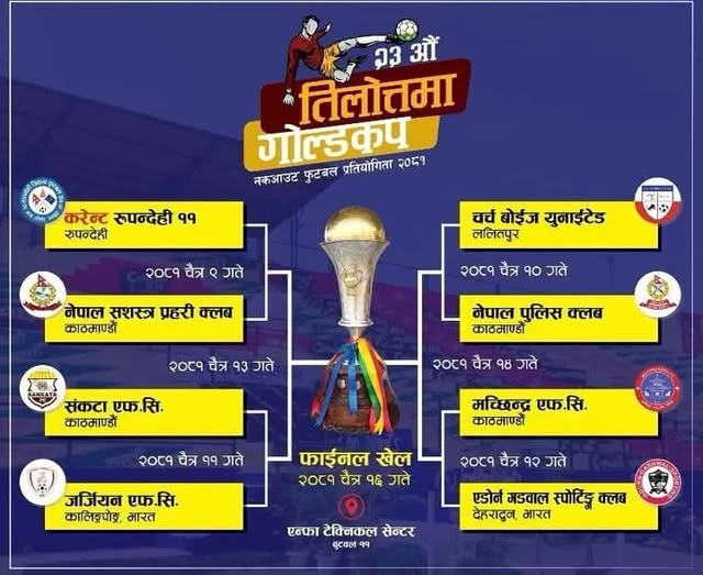 मनाङ मर्स्याङ्दी तिलोत्तमा गोल्डकपको सेमिफाइनलमा