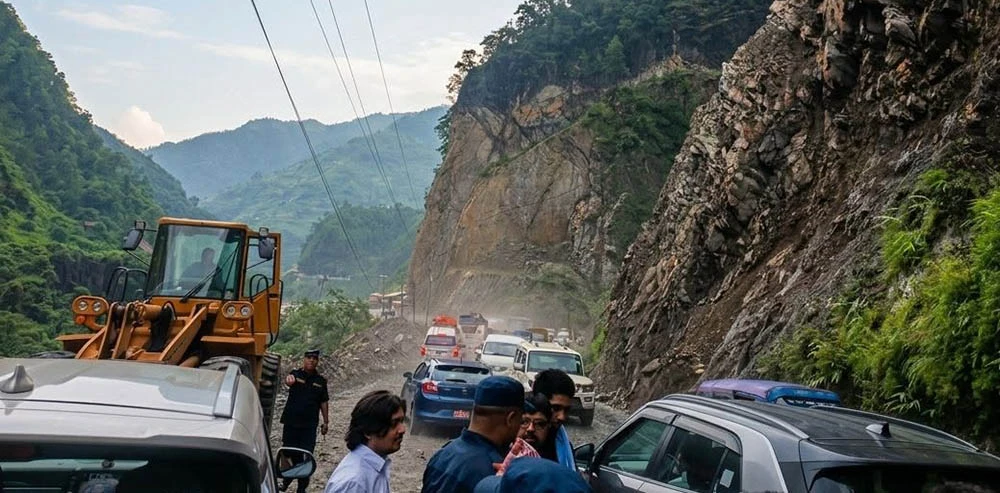 तुइन खोलामा  झन्  ठूलो पहिरो, नारायणघाट–मुग्लिन सडक पूर्ण रूपमा अवरुद्ध