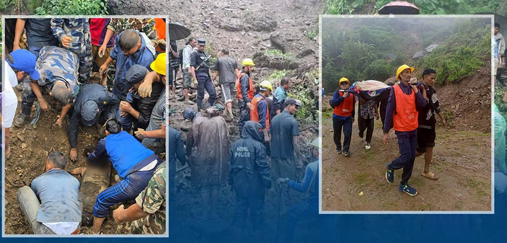 चीनतर्फ पहिरो खस्दा भोटेकोशीको बहाब प्रभावित, सतर्क रहन आग्रह