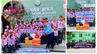 खाजा खर्च बचाएर बुद्ध पब्लिकका विद्यार्थीले गरे मानव सेवा आश्रमलाई सहयोग