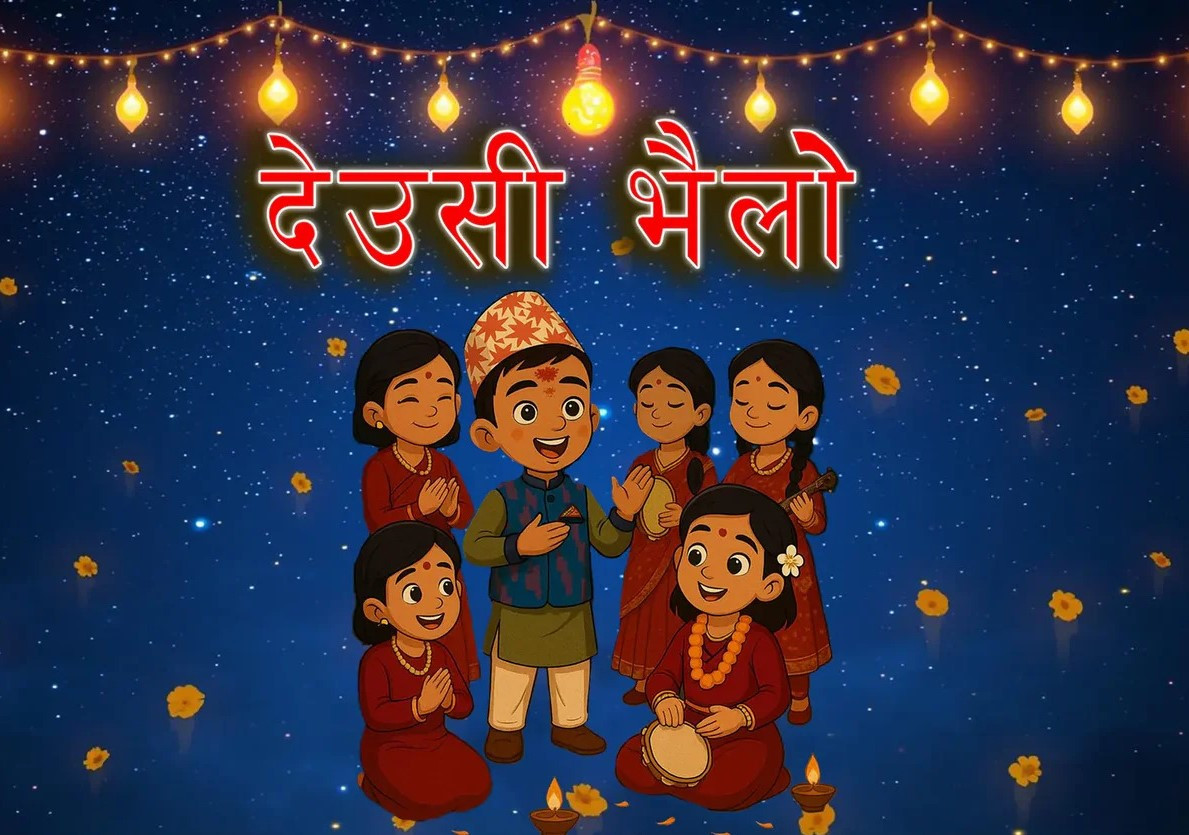 देवदहको मितेरी गाउँमा देउसी भैलोको दक्षिणा अधिकतम ५१ रुपैयाँ