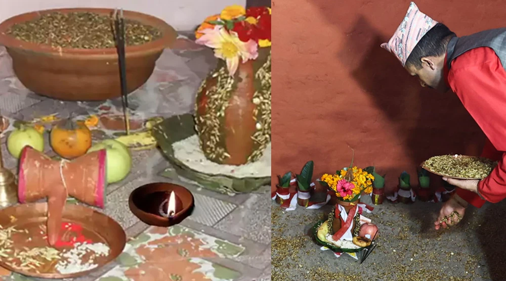 हुनमान ढोकास्थित दसैं घरमा पनि विधिवत रुपमा घटस्थापना गरियो